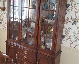 Walnut china cabinet