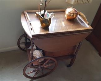 Wood beverage cart antique vintage