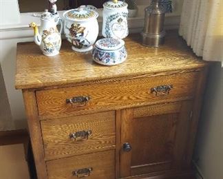 Tiger oak side cabinet