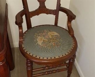 Pair of antique needlepoint chairs