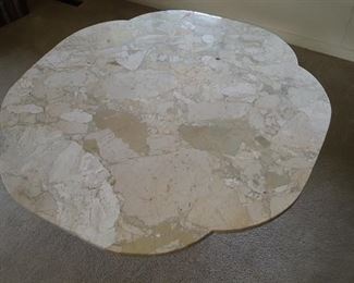 Travertine coffee table
