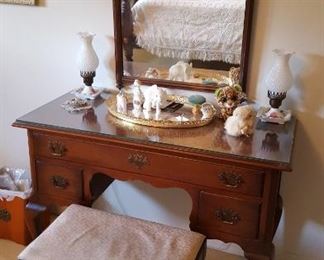 Antique vanity with mirror mahogany