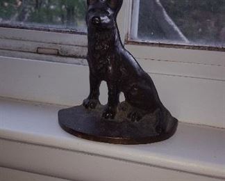 Antique German Shepherd door stop cast iron