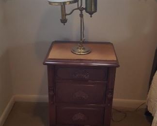 Antique converted kerosene table lamp