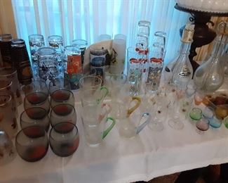 Tons of vintage barware