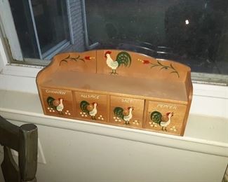 Vintage hand painted rooster collection kitchen