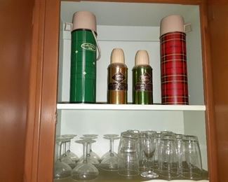 Antique thermos bottles
