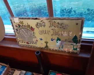 Vintage mirror God bless this home