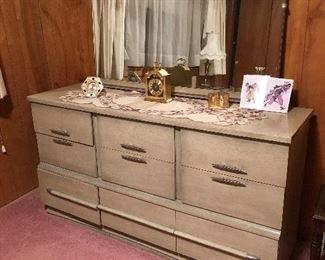 Mid Century Solid Dresser with Mirror