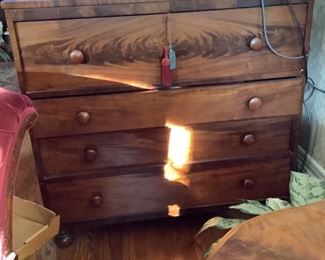 Sheraton chest crotch mahogany C. 1820-30