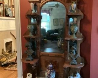 Walnut Renaissance Revival Hall Etagere  