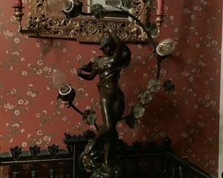 J. Causse sculpture lamp- highly listed artist Art Nouveau period