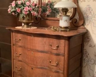 Oak serpentine dresser