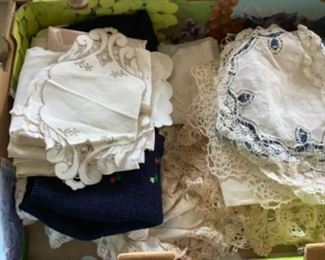 Lots of antique linenss