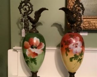 Pair of Bristol glass vases