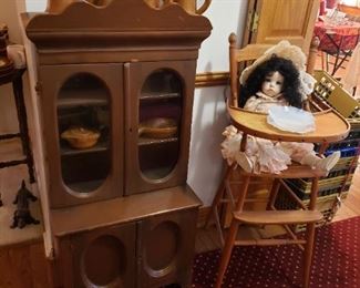 Doll cabinet hutch antique 150.00