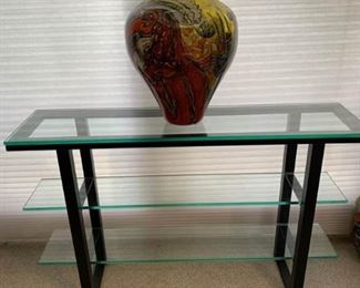 108 Metal  Glass Sofa Table