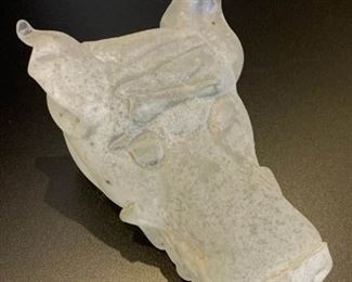 134 Formed Glass Dog Head Art