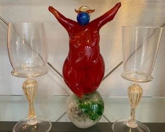 139 Hand Blown Devil Or Angle Figure
