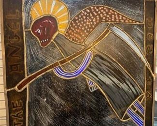233 Angel of Death Stained Glass Panel