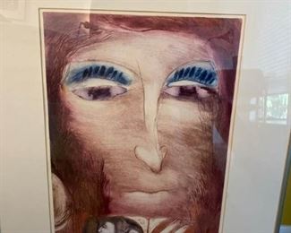 204 Signed Artist Lithograph, Portrait II  Very Romantic