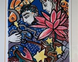 316 Signed Lithograph Titled Watching Them Play