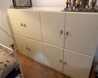 007Four Stackable White Cabinets