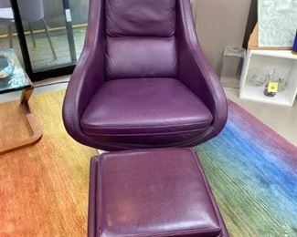 Purple Leather Swivel Chair