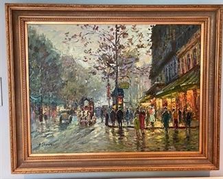 French Scene. Oil Painting. 56"x44".