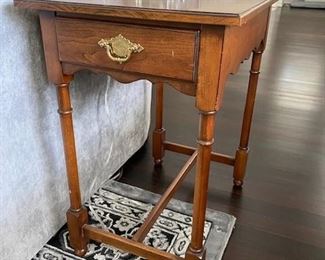 $150 Antique Mahogany side table with one drawer. 