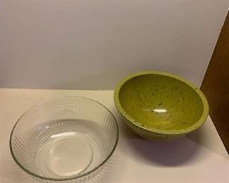 Set of two large bowls one Pyrex