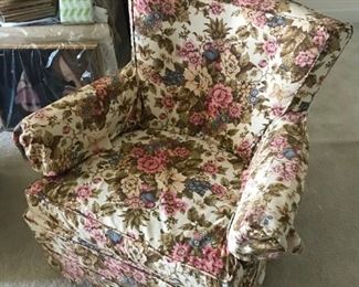 Flowered Upholstered Chair $ 38.00