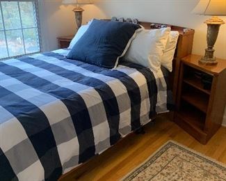 Ethan Allen Full Bed, mattress/box spring, 2 nightstands: $450