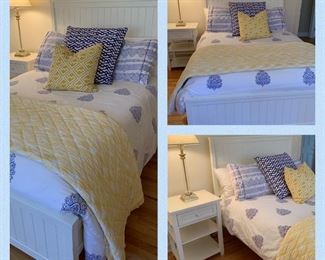 Pottery Barn Beadboard Full Bed, Nightstand Mattress/Boxspring included. $500