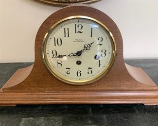 Vintage Wuersch Fall River, MA wood mantle clock: $50
