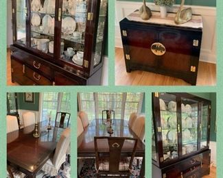 White Furniture Company Vintage Mid Century Modern Dining Set, Chinoiserie Style. For anyone who knows great American furniture, you know White Furniture Company stands with the best. Made in North Carolina and built for many lifetimes.