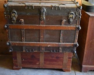 Antique Steamer Trunk and Cedar Chest below