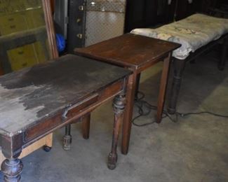 Antique Tables including what appears to be an Antique Medical Examining Table