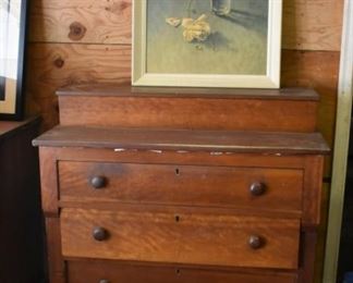 Antique 3 Drawer Chest and Still Life portrait