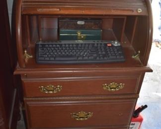 Unique Small Roll Top Desk with 3 Drawers