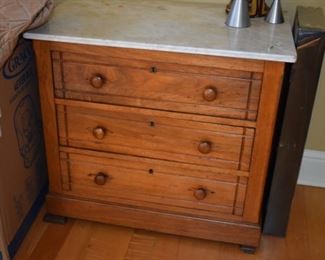 Antique Marble Top Chest