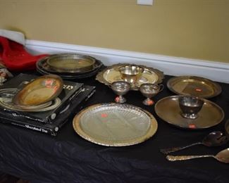 Loads of Collectible Silver Goblets, Tea Set, Bowls, Flatware and More! Plus Sterling Dresser Mirrors for Adult and Child