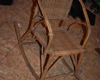 Childs Antique Wicker Rocker