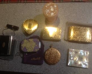 Collection of vintage powder compacts