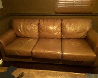 Ethan Allen leather couch