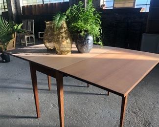 Danish modern Gate Leg Table with top stained with white translucent stain.  Beautiful!