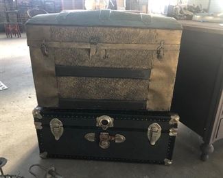 Vintage/antique trunks.  Fun to paint bright colors for kids room or storage anywhere!