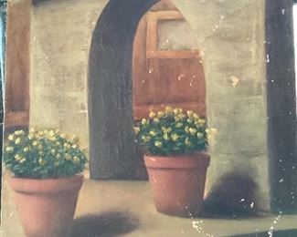 Antique signed painting. My plan was to touch this up myself...but ran out of time!  Good project for a budding artist!