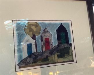 Original art from LSU student art show, newly framed. 