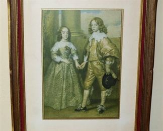 Vintage Framed Print out of Kansas City Star 2/14/1926 Prince William II and Mary Stuart